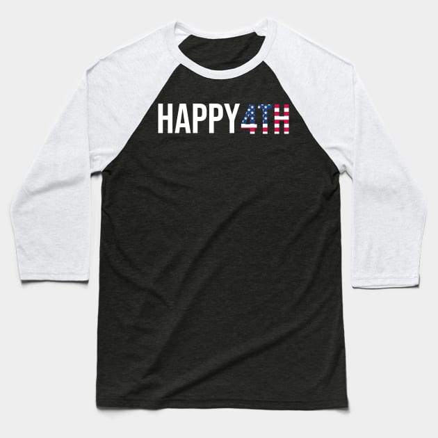 Happy 4th of July Baseball T-Shirt by zeevana